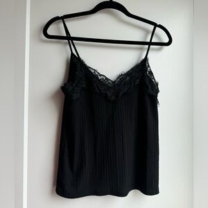 Zara Black Lace Trim Top